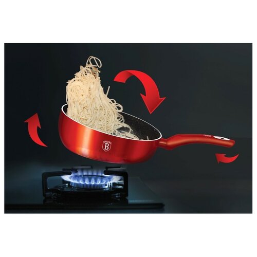 Set veselă 3 piese Berlinger Haus BurgundyMetallic Line, cu capac de strecurare