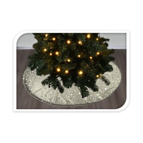 Podložka pod vánoční stromeček světle šedá, 95 x 1 cm