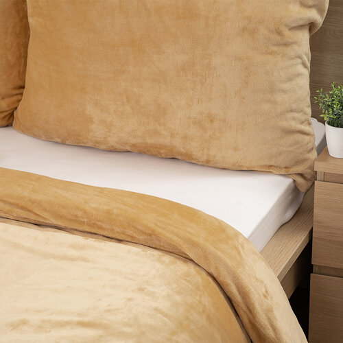 Lenjerie de pat din microflanel 4Home bej, 140 x 220 cm, 70 x 90 cm