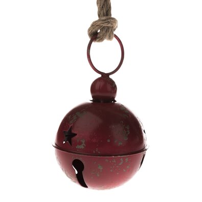 Decor metalic de agățat Clopoțel roșu , 12 x29 cm