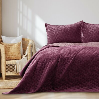 AmeliaHome Prekrivalo za posteljo Laila bordo,roza, 220 x 240 cm