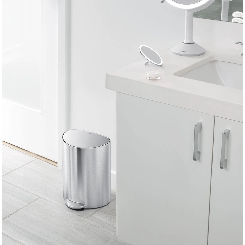 Simplehuman pedálos kuka 6 L, félkör alakú, mattrozsdamentes acél, műanyag, ezüst termék 2. képe
