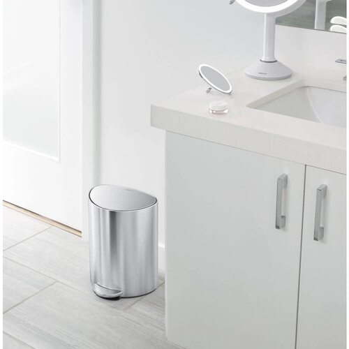 Simplehuman Pedal bin 6 L, polkrožen, matnerjaveče jeklo, plastika