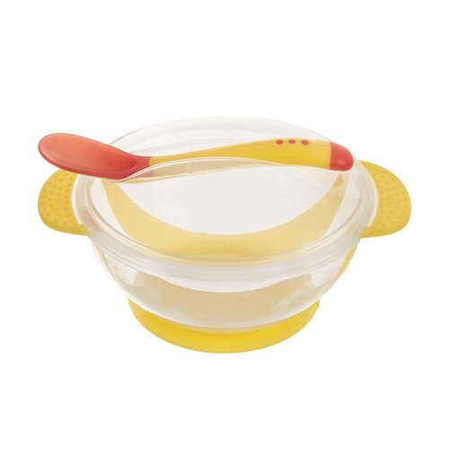 Orion Miska detská s lyžičkou 12,5 cm, žltá