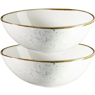 Mäser Set de 2 boluri ovale Pintar Punctealb-albastre 22 x 19 cm