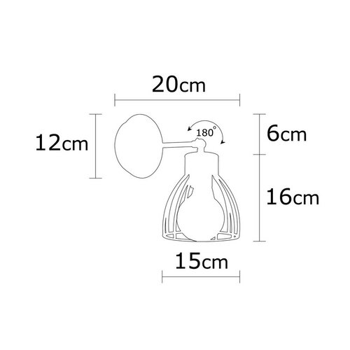 Kinkiet lampa ścienna Kemah - N-1238, czarny /brązowy