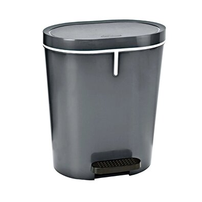 Denox Pedálos szemetes 25 l, ovális, antracit