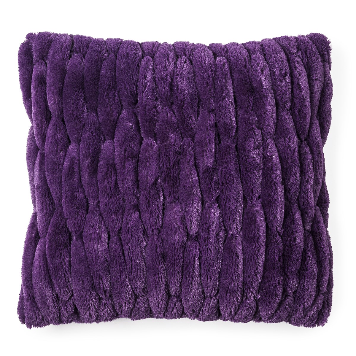 BO_MA Trading Obliečka na vankúšik chlpatá prešívaná fialová 45 x 45 cm