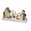 Solight LED karácsonyi falu, 34 x 17 cm, fa, 4 LED, 2x AA