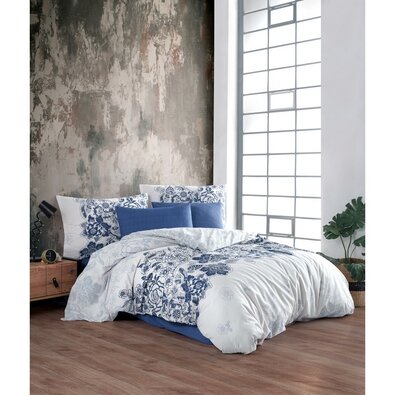 BedTex Pamut ágynemét Armina kék , 220 x 200 cm, 2db 70 x 90 cm