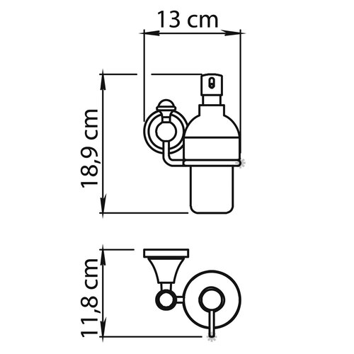 GEDY NV8013 Nevis dozirnik za milo, keramika, krom