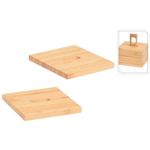 Set de suporturi Bamboo pentru pahare, 6 buc.