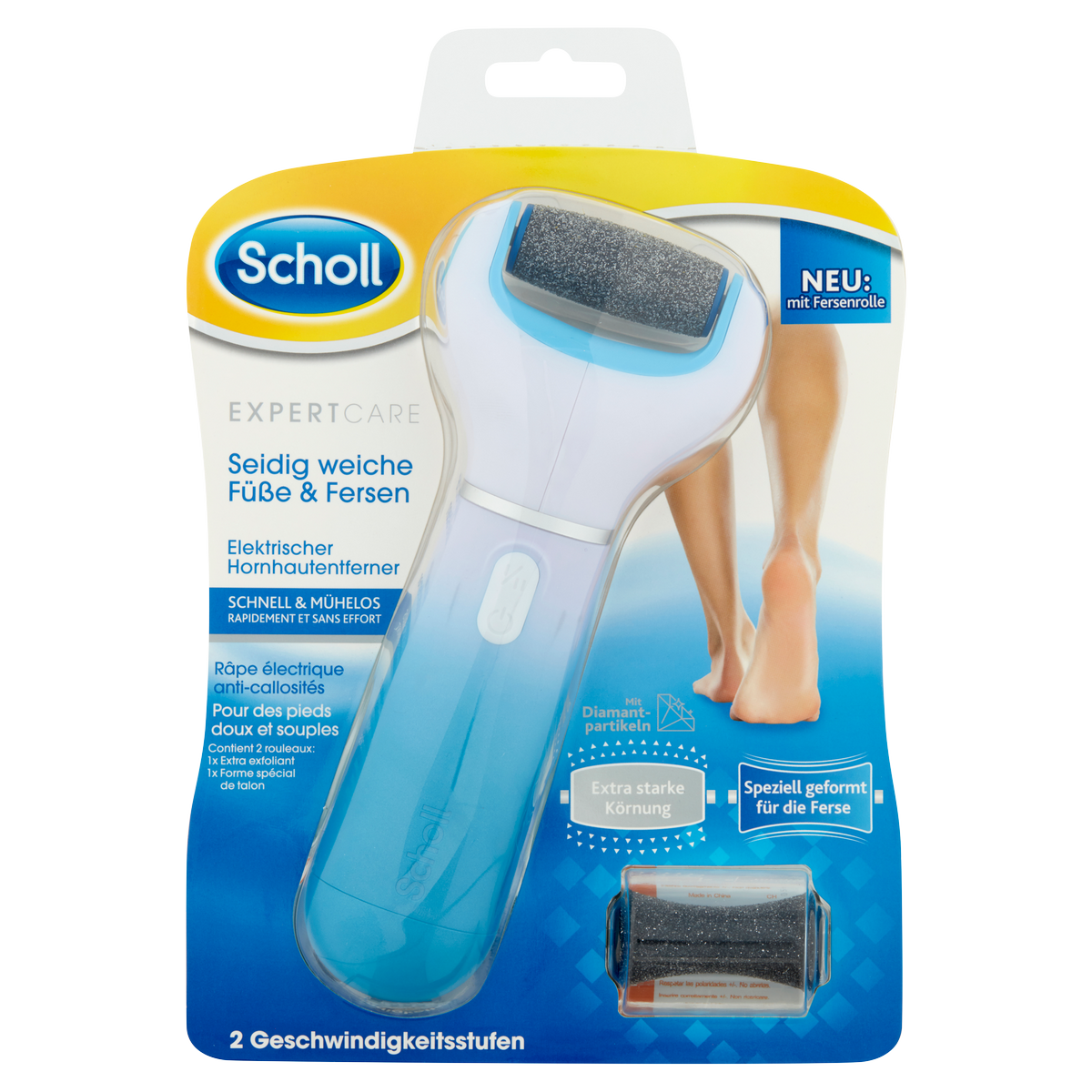 Scholl Elektrický pilník na chodidlá + 2 rotačné hlavice Velvet Smooth