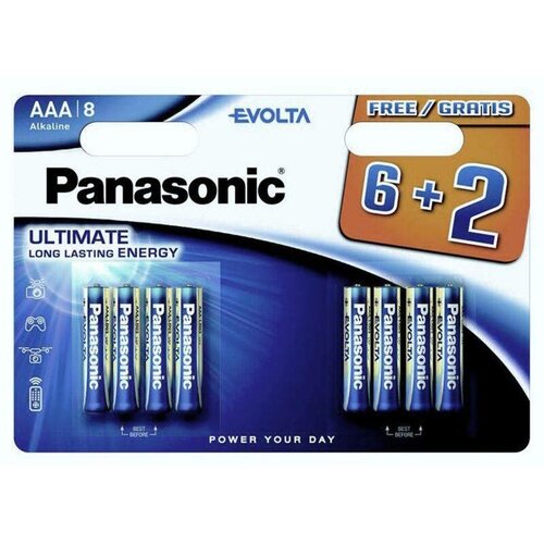 Fotografie Panasonic Evolta AAA, LR03, blistr 6+2ks