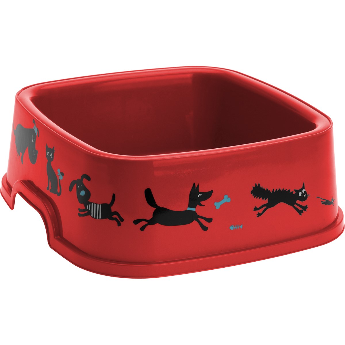 Miska pre domácich miláčikov Cane červená, 19,5 x 19,5 cm