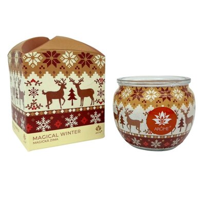 Lumânare Arome în sticlă și cutie de flori,Magical Winter, 90 g