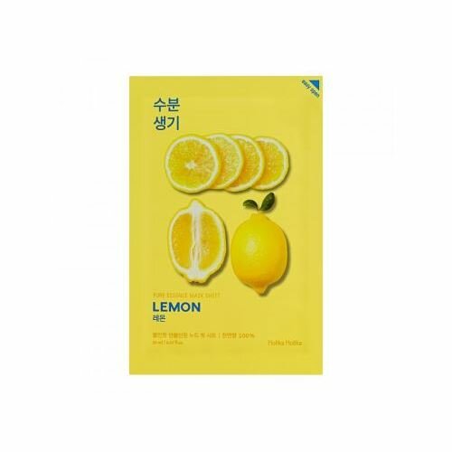 Obrázok Holika Holika Pure Essence Mask Sheet Lemon plátenná maska so zjemňujúcim a osviežujúcim účinkom s vitamínom C 20 ml