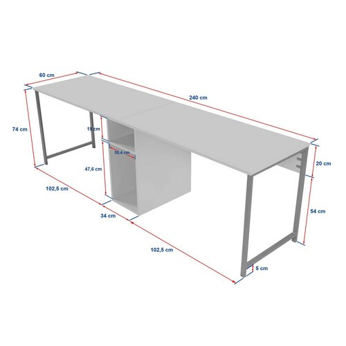 Masă de birou Twin Atlantic Pine and Black