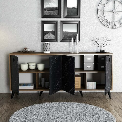 Szafka Elite Walnut and Black Marble