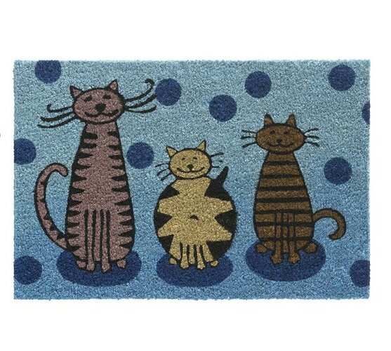 Vnitřní rohožka Cats, 40 x 60 cm, modrá, 40 x 60 cm