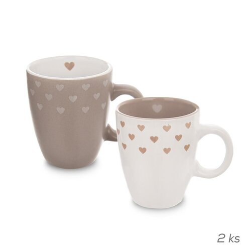 Orion 2-teiliges Set von Keramiktassen Love Me, 140 ml