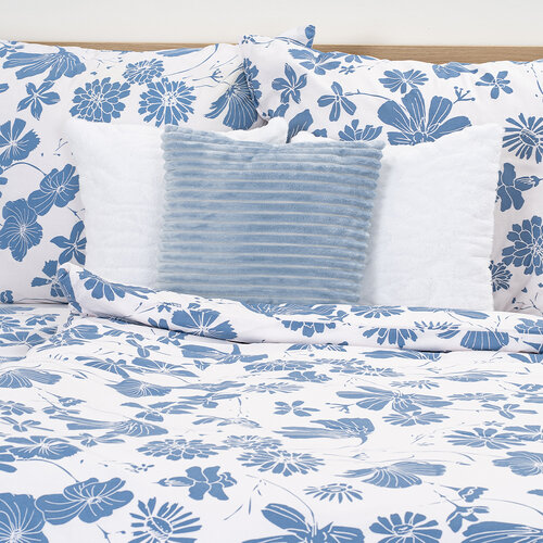Lenjerie de pat din bumbac 4Home Blue Meadow, 140 x 220 cm, 70 x 90 cm