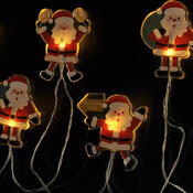 Solight LED okenná reťaz Santa, 6x LED, prísavná, 120 cm, 2x AA