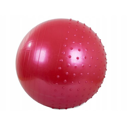 Gymnastic massage ball 60 cm with pump, red