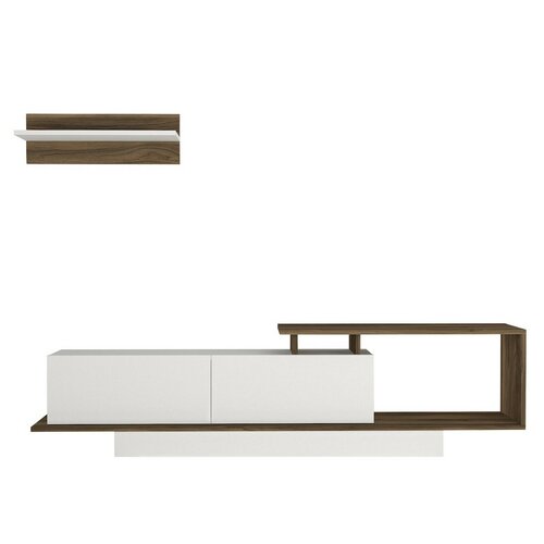 Televízny stolík s policou Asos White and Walnut