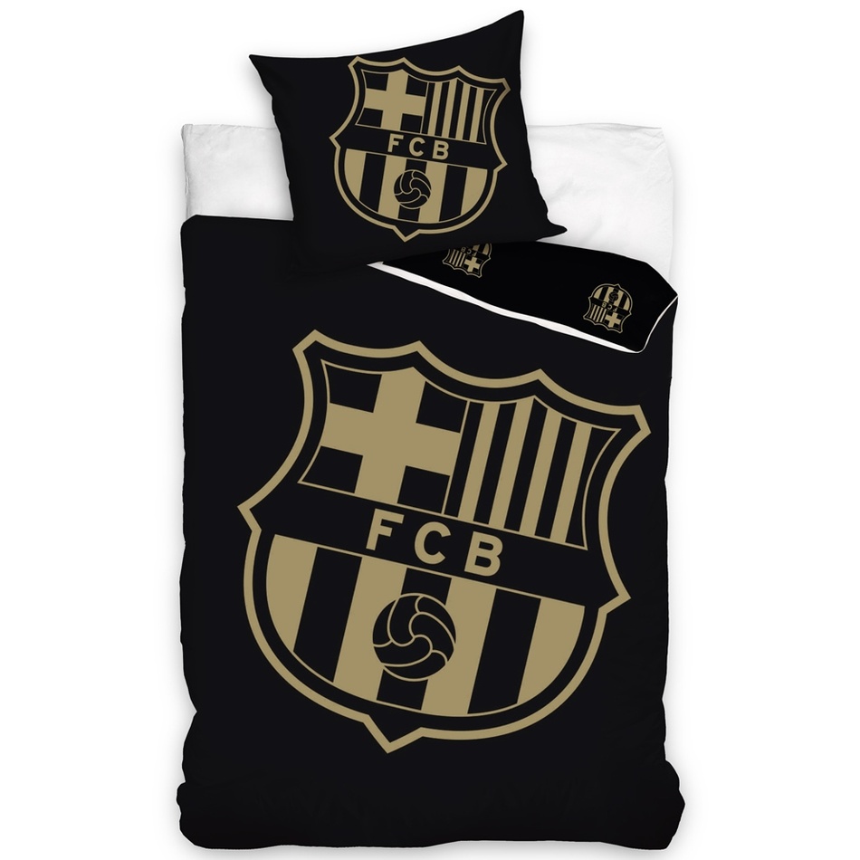 Lenjerie de pat din bumbac FC Barcelona GradientBlack, 140 x 200 cm, 70 x 90 cm