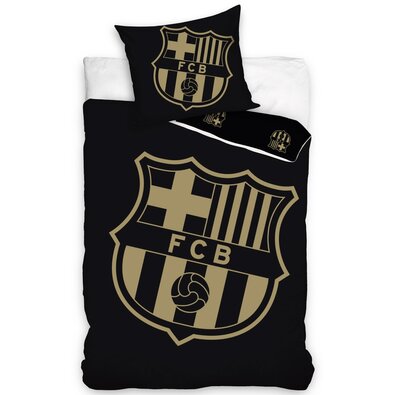 FC Barcelona Gradient Black pamut ágynemű, 140 x 200 cm, 70 x 90 cm