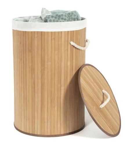 Compactor Coș pentru rufe murdare Bamboo rotund, natural