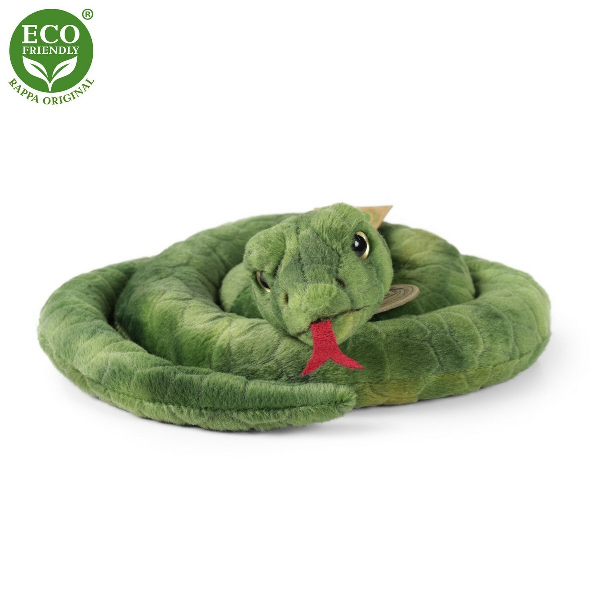 Rappa plüss kígyó zöld 90 cm ECO-FRIENDLY termék 2. képe