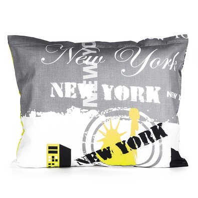 Poszewka na poduszkę - jasiek New York40 x 40 cm, szary + zielony,