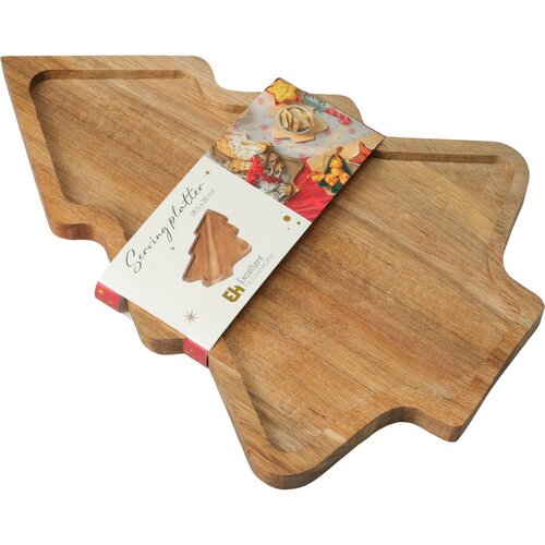 Taca do serwowania z drewna akacjowego Choinka 28,5 × 20 × 1,5 cm