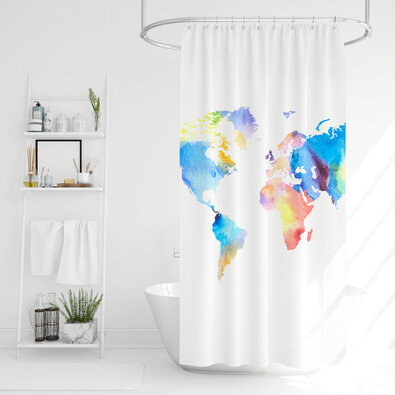 Mapa sveta – sprchový záves