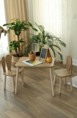 Dětská sada stolečku a židliček 2 ks Bunny OneChair Set - Brown