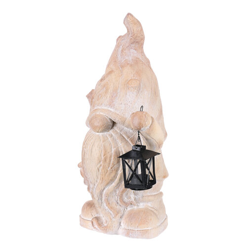 Decorațiune de grădină Pitic cu lanternă, ceramicăMgO, 28 x 20 x 51 cm