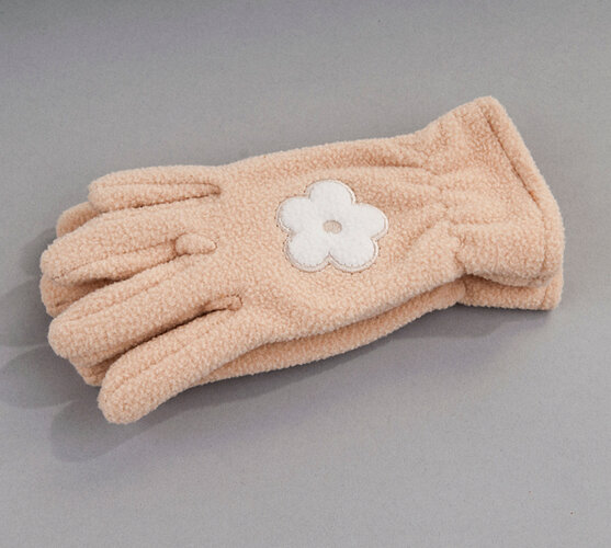 Dětské prstové rukavice fleece Karpet 5575, béžové