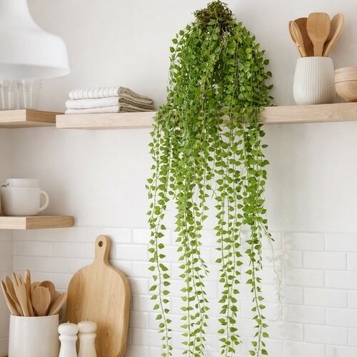 Umelá rastlina Columnea závesná, 48 cm, zelená