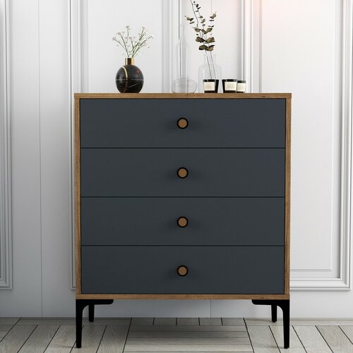Comodă Lizbon Anthracite and Walnut