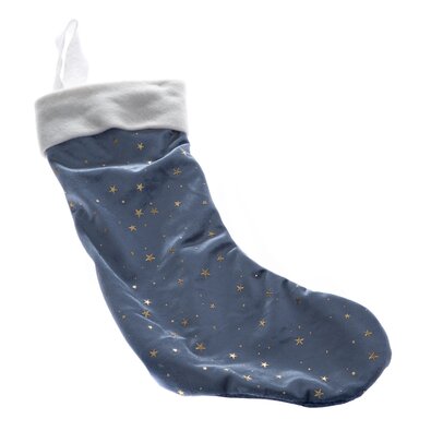 Obesna božična nogavica Stars, 20 x 43 x 2 cm,modra