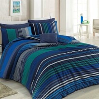 BedTex Baumwollbettwäsche Marley Blau,  140 x 200 cm, 70 x 90 cm