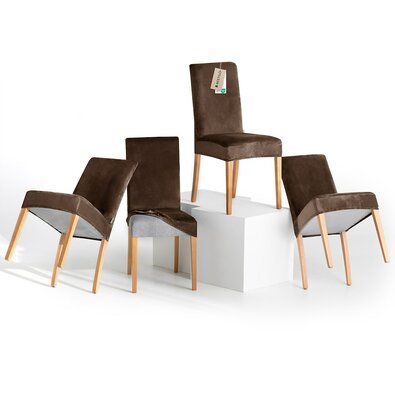 Restilo Napínací potah na židli Sento tmavě hnědá,48 x 48 x 58 + 10 cm, set 4 ks
