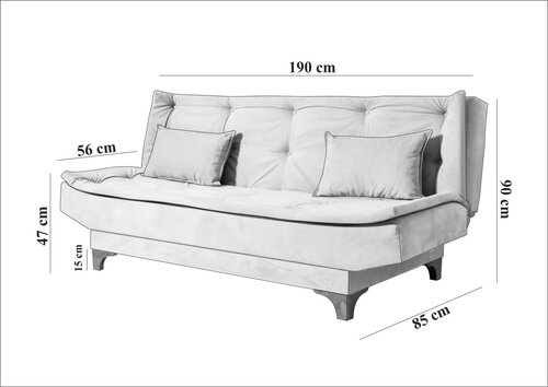 Klappsofa Kelebek Sea Green