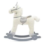 Baby Mix Hojdacia hračka s melódiou a kolieskami Unicorn biela, 64 x 35 x 60 cm
