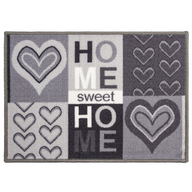 Vnútorná rohožka Sweet Home sivá, 50 x 70 cm