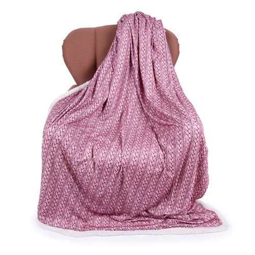 Pătură imitaţie de blană Maglia, roz vechi, 150 x 200 cm