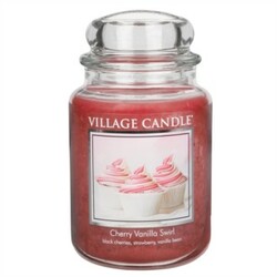 Village Candle illatos gyertya Meggy és vanília - Cherry Vanilla Swirl, 645 g