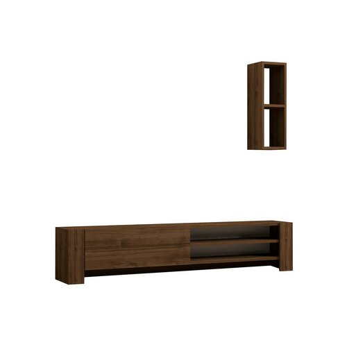 Naz Walnut TV-asztal polccal